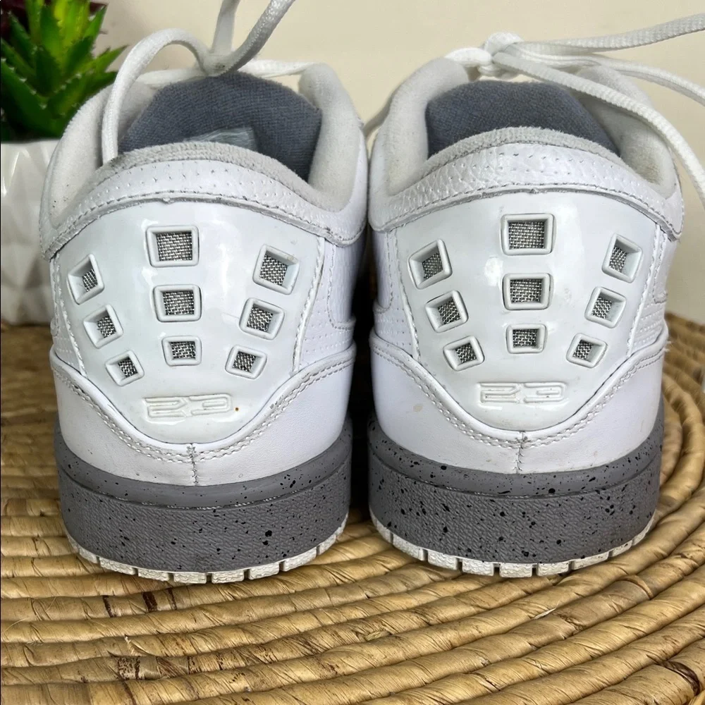 Jordan 1 Flight Low White and Gray Sneakers 11